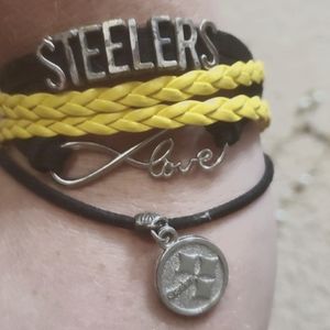 Steelers Bracelet Yellow&Black adjustable band